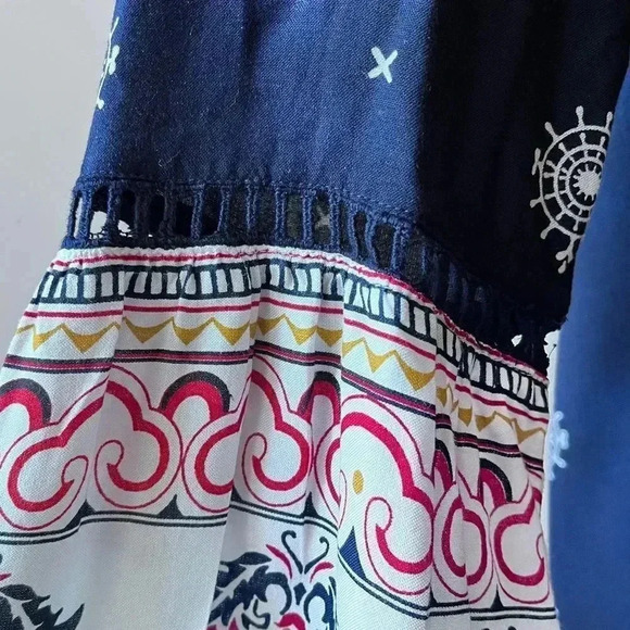 C Label Boho Blue Printed Tunic Mini Dress Size S - Picture 6 of 10